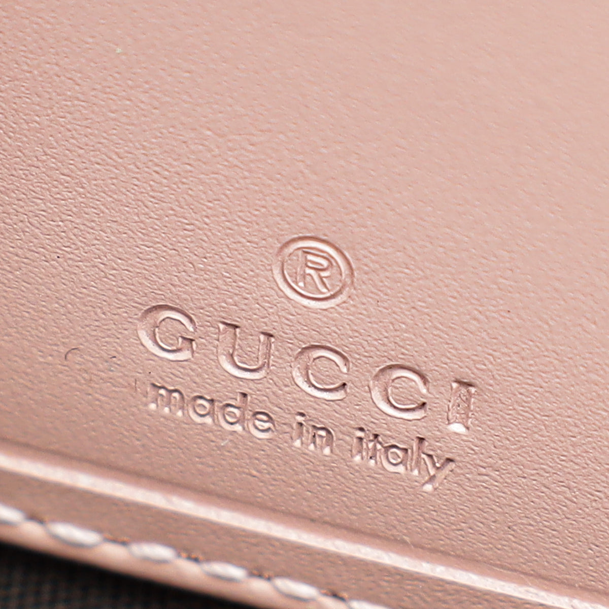 Gucci Pink Guccissima Crystal Cat Zippy Wallet