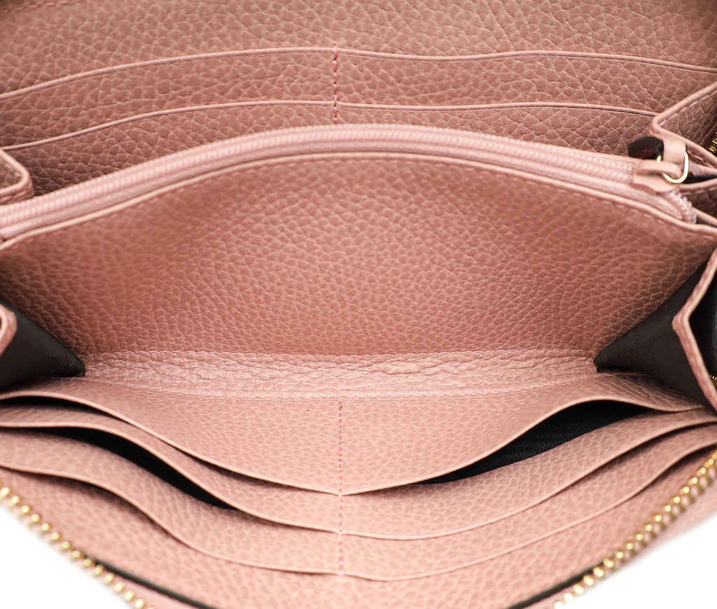 Gucci Pink GG Continental Zippy Wallet