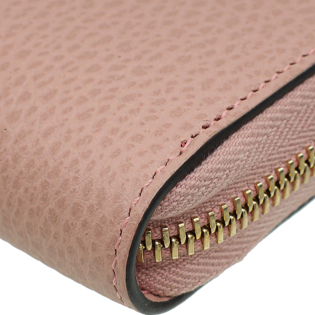 Gucci Pink GG Continental Zippy Wallet