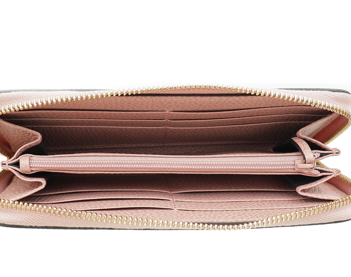 Gucci Pink GG Continental Zippy Wallet
