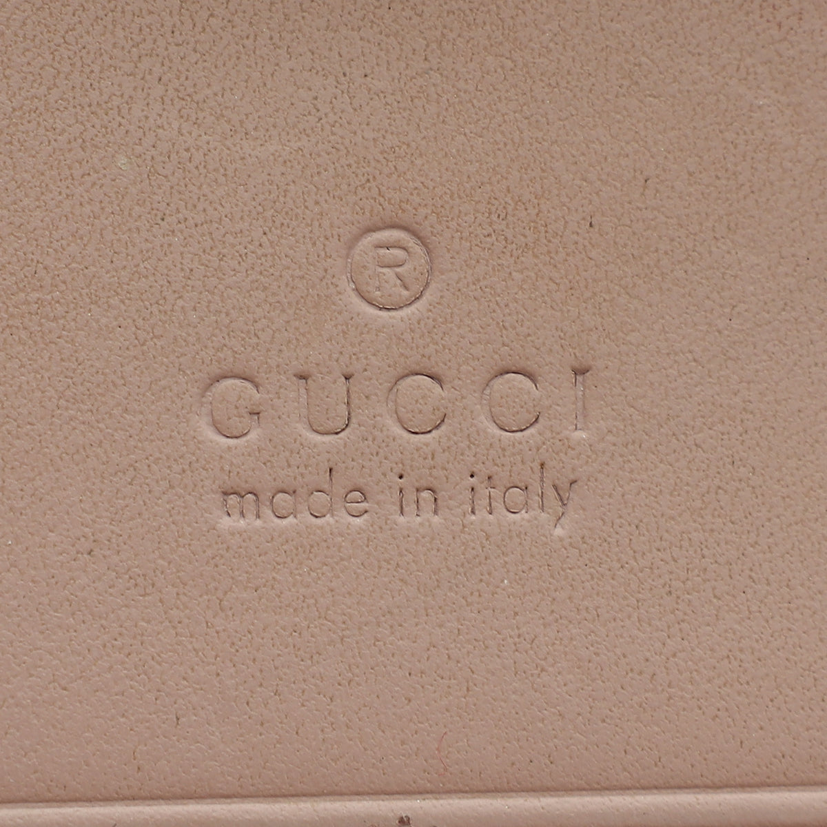 Gucci Dusty Pink GG Embossed Bow Card Case Wallet