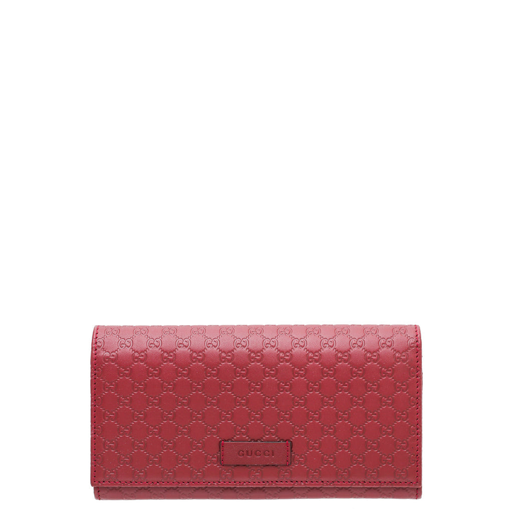 Gucci Red GG Microguccissima Continental Wallet