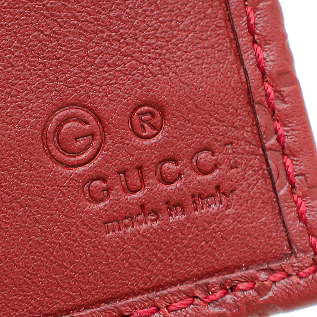 Gucci Red Microguccissima Continental Wallet
