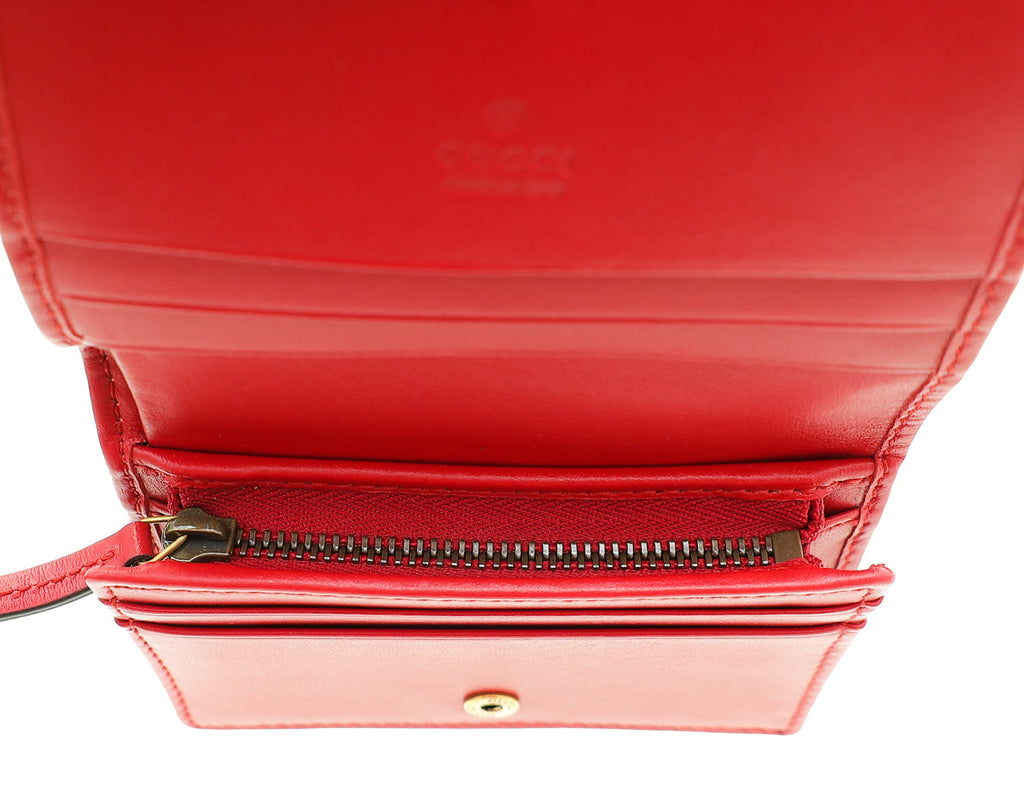 Gucci Red GG Marmont Card Case