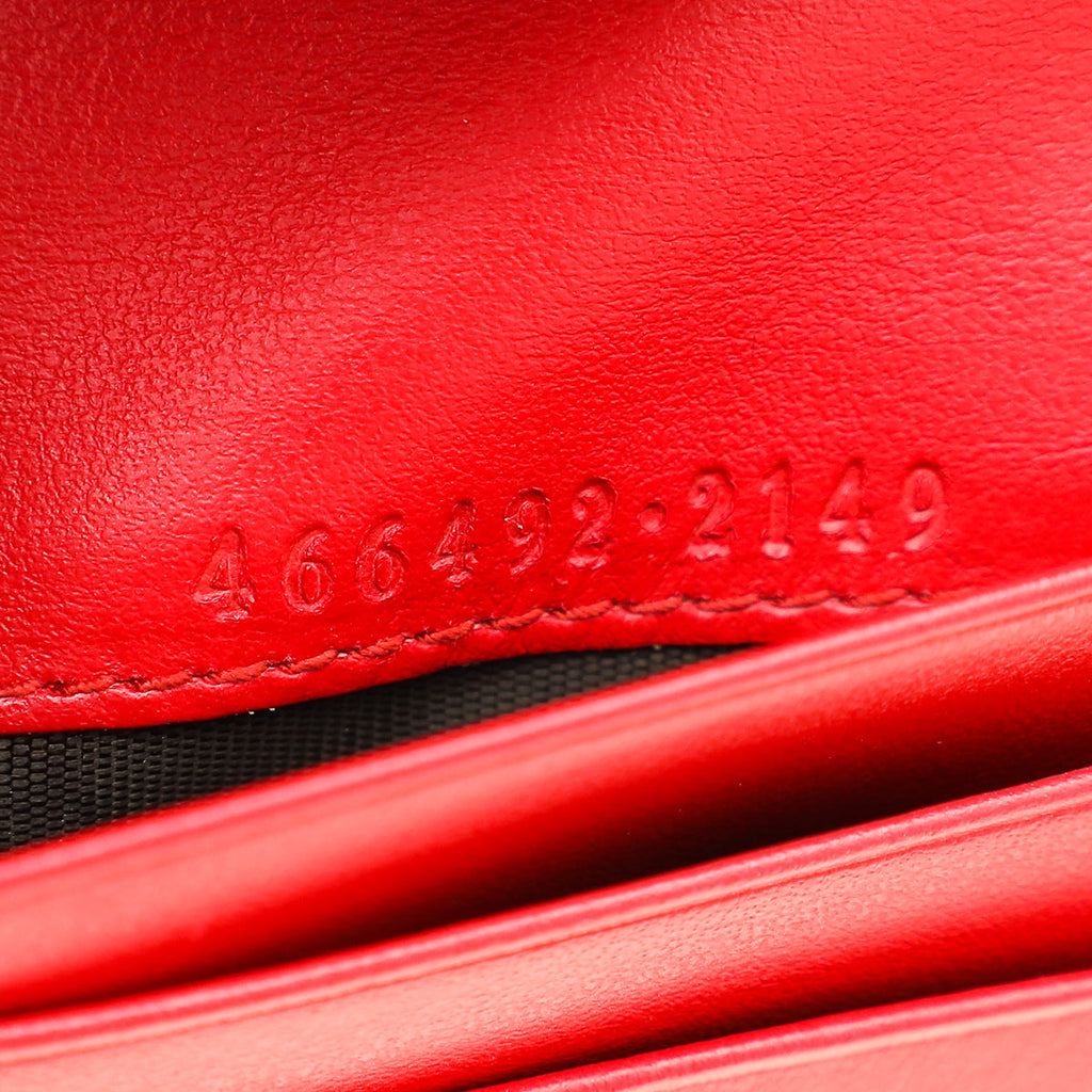 Gucci Red GG Marmont Card Case