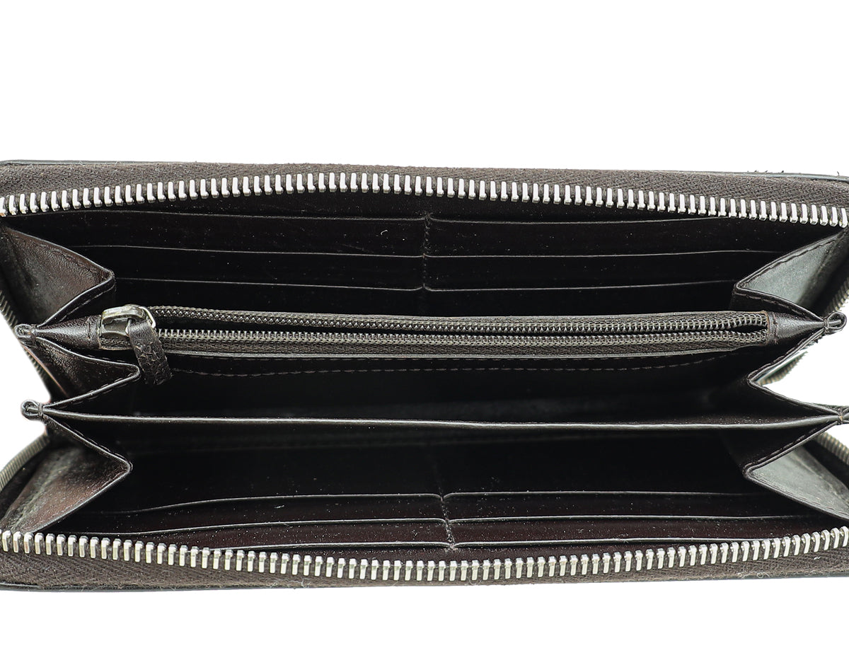 Gucci Ebony GG Zip Around Wallet