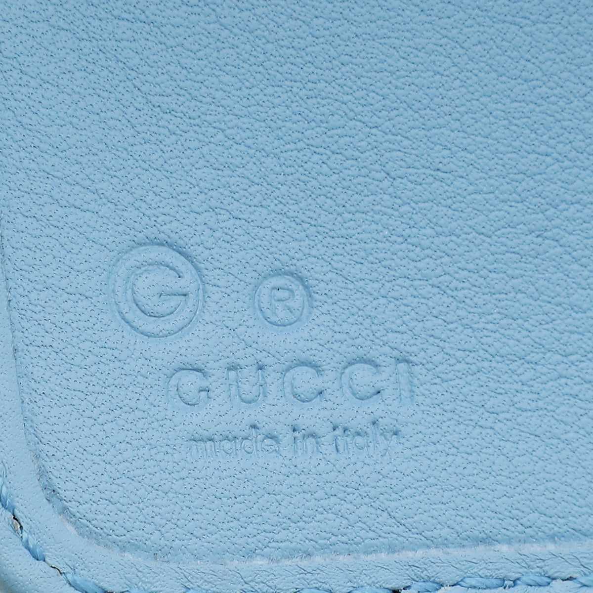 Gucci Sky Blue Microguccissima Compact French Wallet