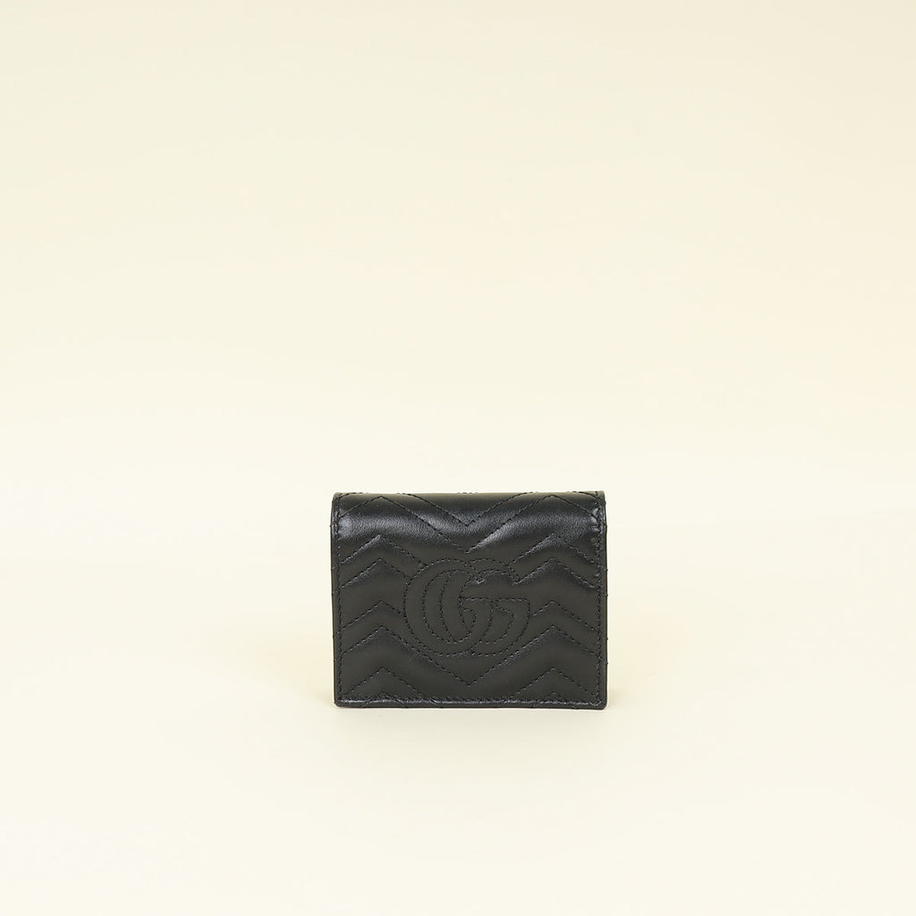 Gucci Black GG Marmont Card Case Wallet
