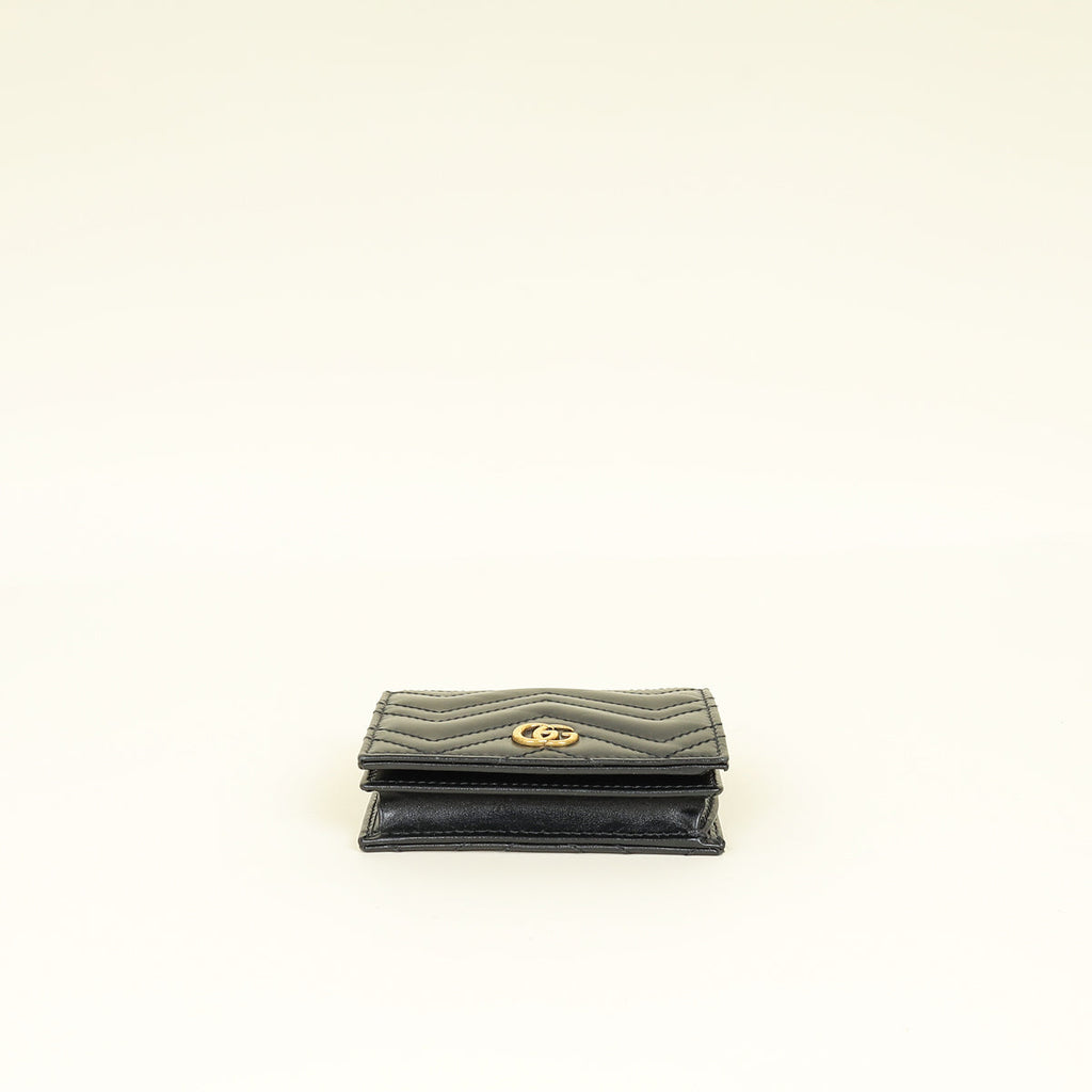 Gucci Black GG Marmont Card Case Wallet