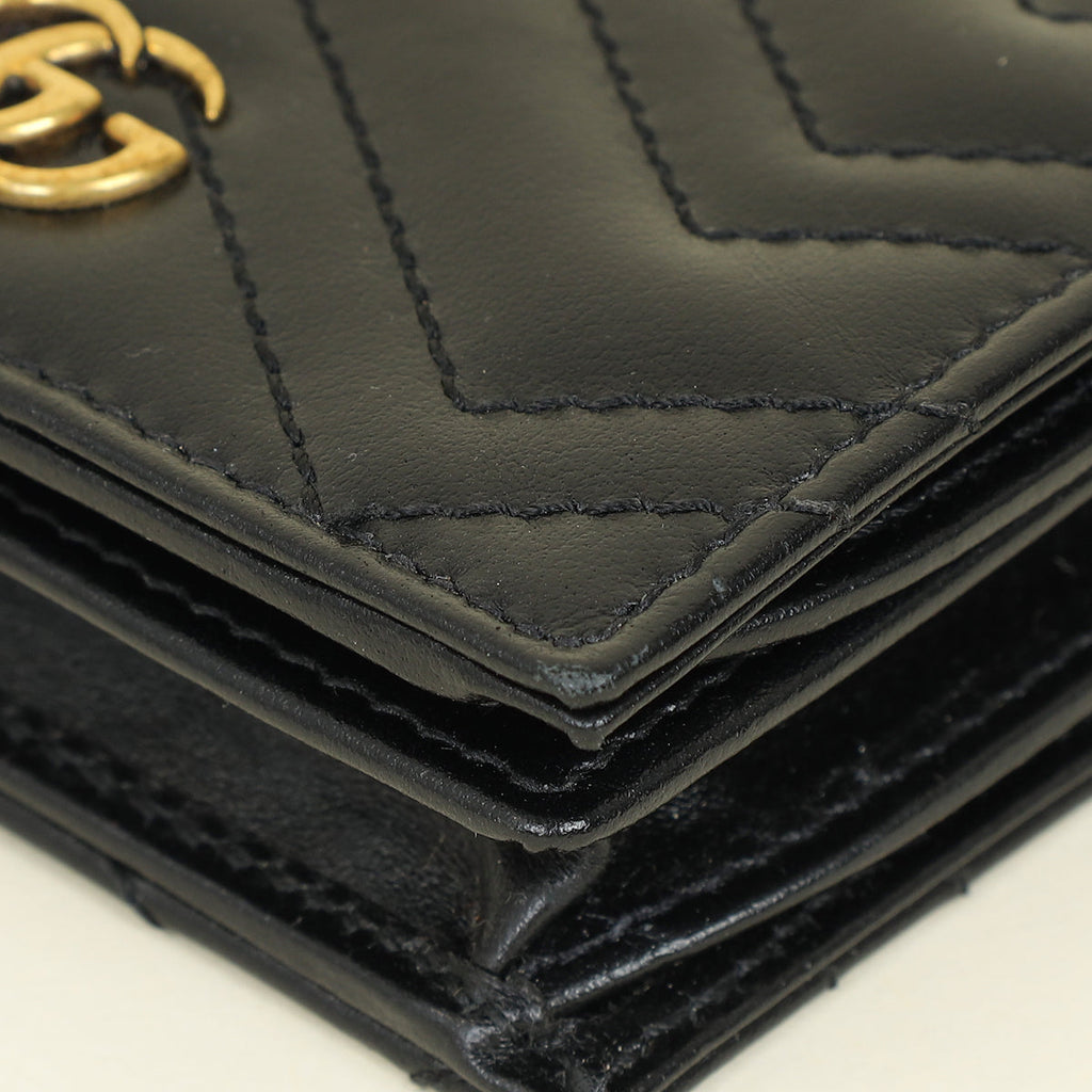 Gucci Black GG Marmont Card Case Wallet