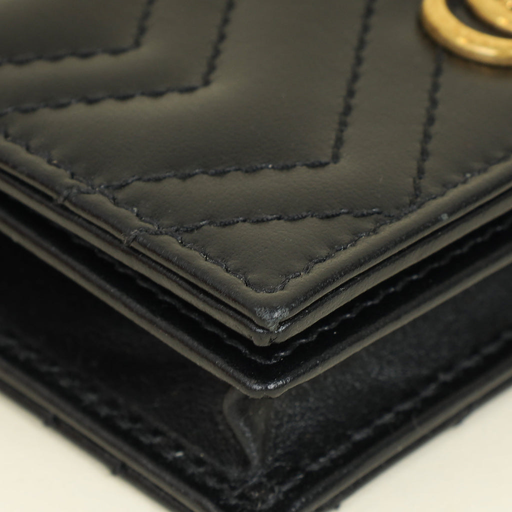 Gucci Black GG Marmont Card Case Wallet