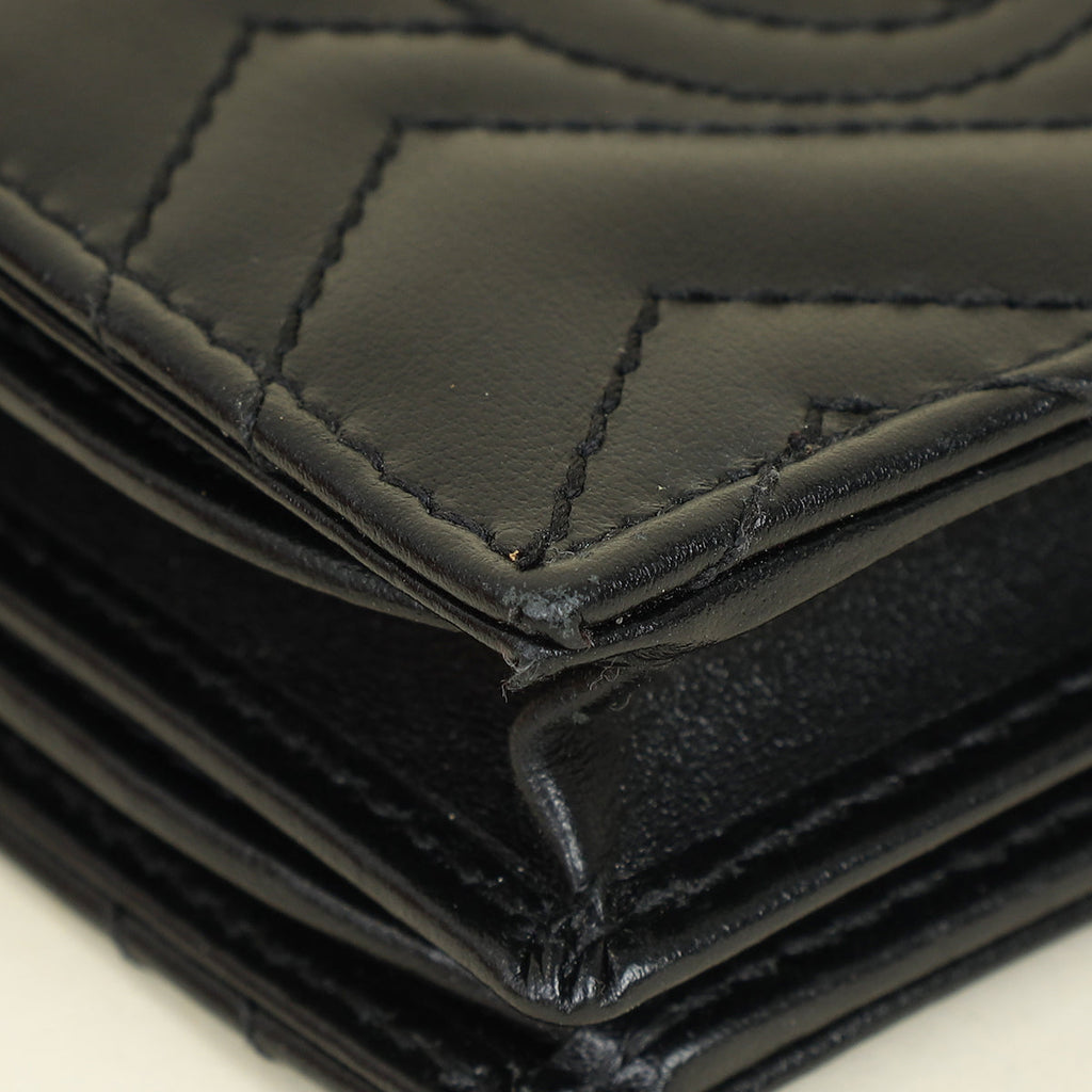 Gucci Black GG Marmont Card Case Wallet