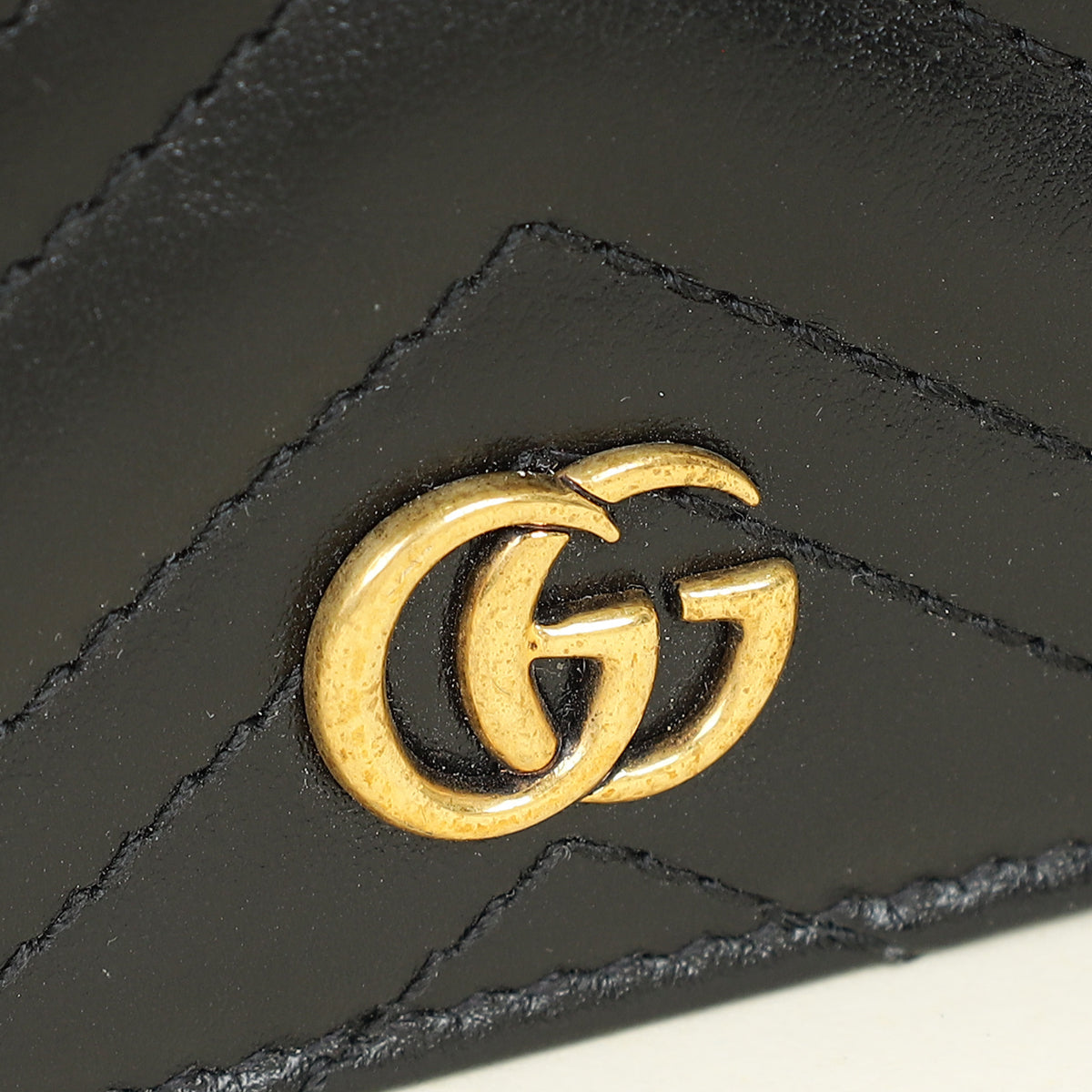 Gucci Black GG Marmont Card Case Wallet