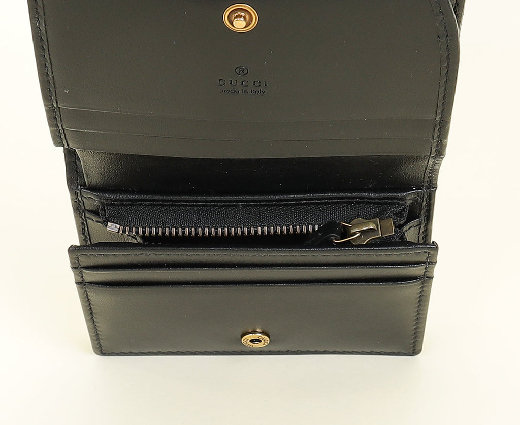 Gucci Black GG Marmont Card Case Wallet