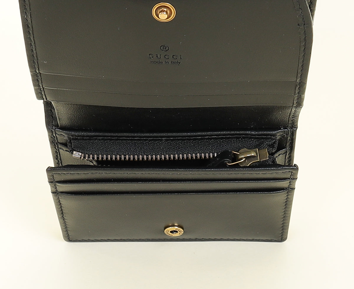Gucci Black GG Marmont Card Case Wallet