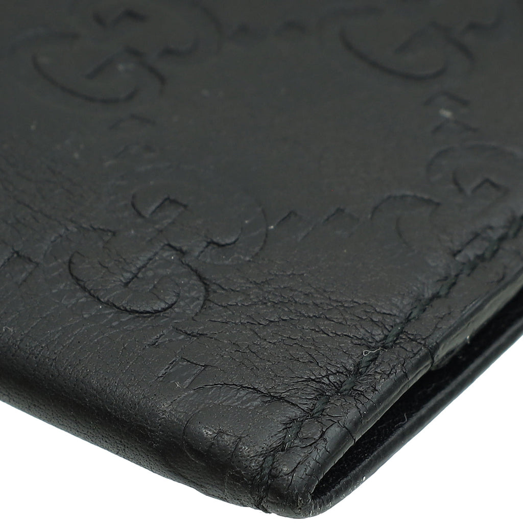 Gucci Black Guccissima Bifold Long Wallet
