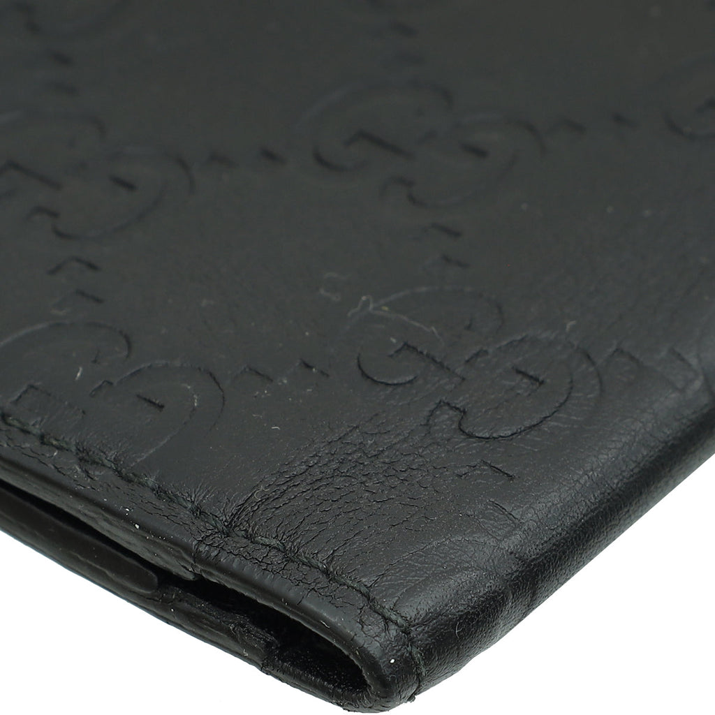 Gucci Black Guccissima Bifold Long Wallet