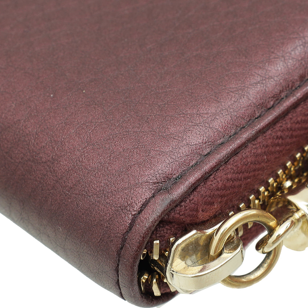 Gucci Violet Soho Zip Around Wallet