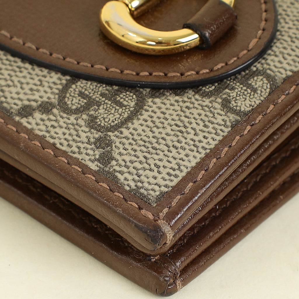 Gucci Bicolor GG Supreme Horsebit 1955 Card Case Wallet