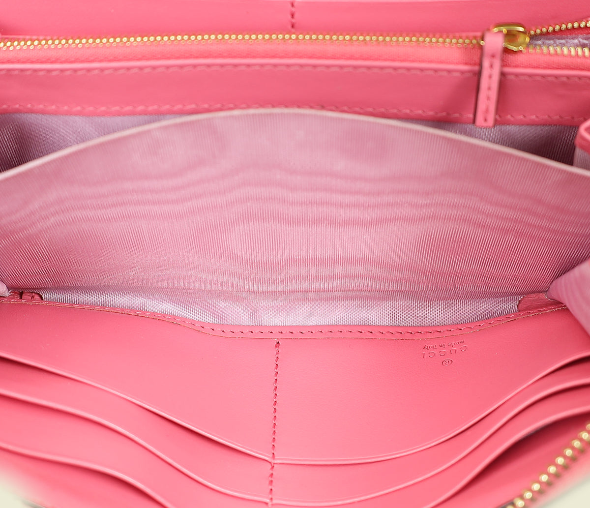 Gucci Pink GG Marmont Matelasse Zip Around Wallet