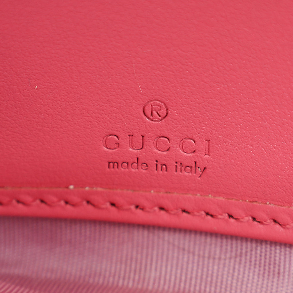 Gucci Pink GG Marmont Matelasse Zip Around Wallet