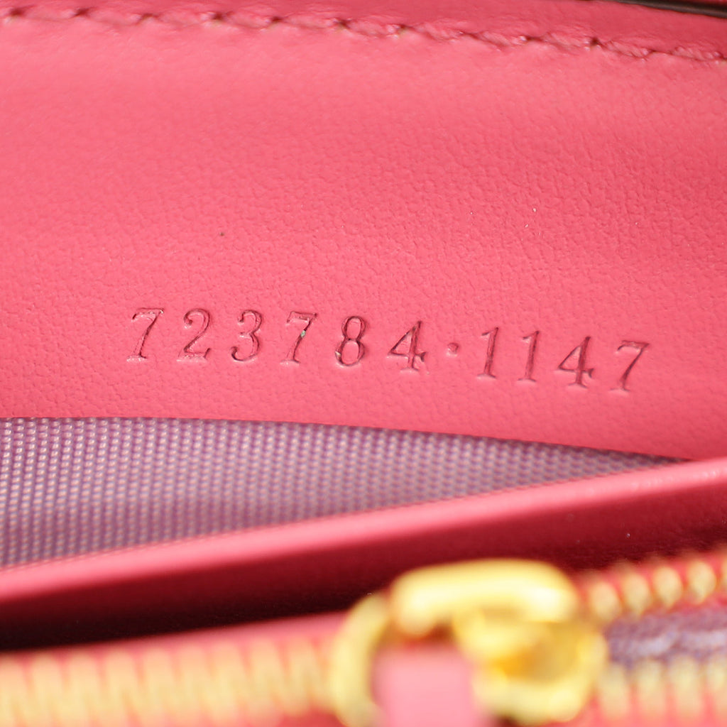 Gucci Pink GG Marmont Matelasse Zip Around Wallet