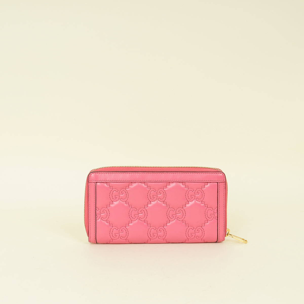 Gucci Pink GG Marmont Matelasse Zip Around Wallet