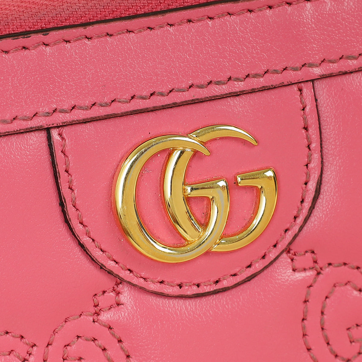 Gucci Pink GG Marmont Matelasse Zip Around Wallet