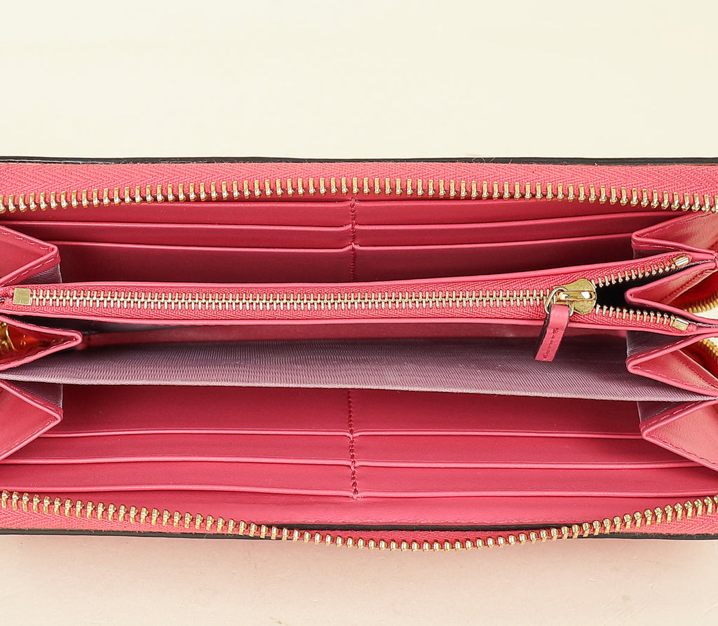 Gucci Pink GG Marmont Matelasse Zip Around Wallet