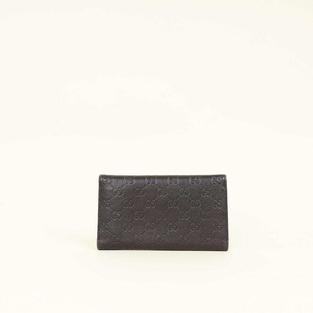 Gucci Chocolate GG Guccissima Continental Flap Wallet