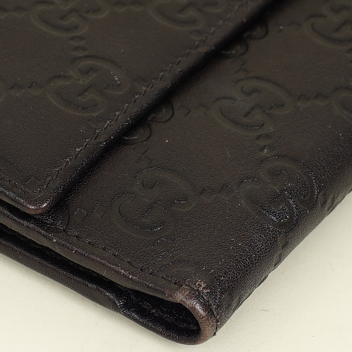 Gucci Chocolate GG Guccissima Continental Flap Wallet
