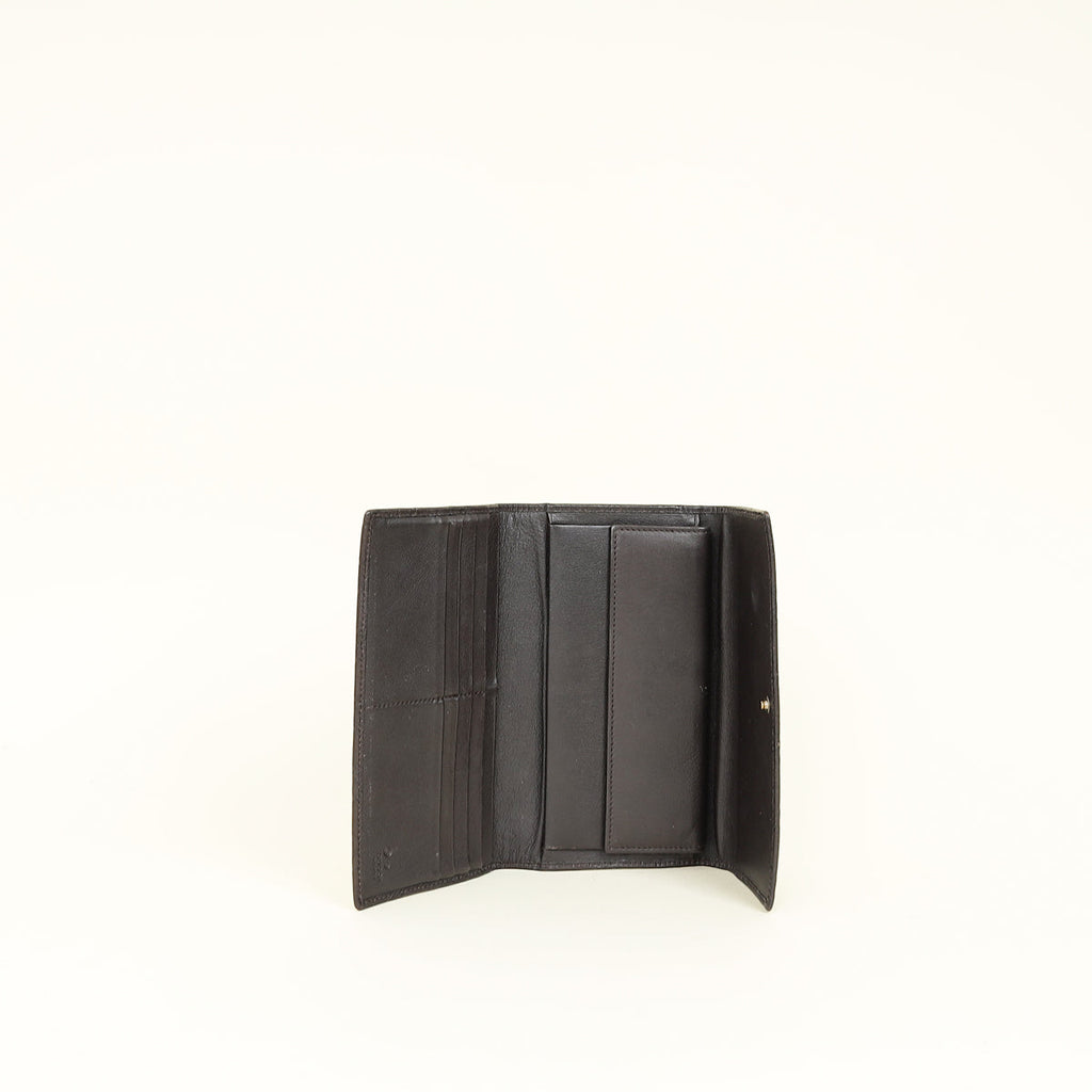 Gucci Chocolate GG Guccissima Continental Flap Wallet
