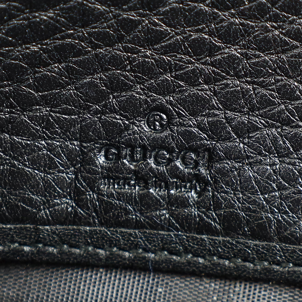 Gucci Black Interlocking G Soho Zip Wallet