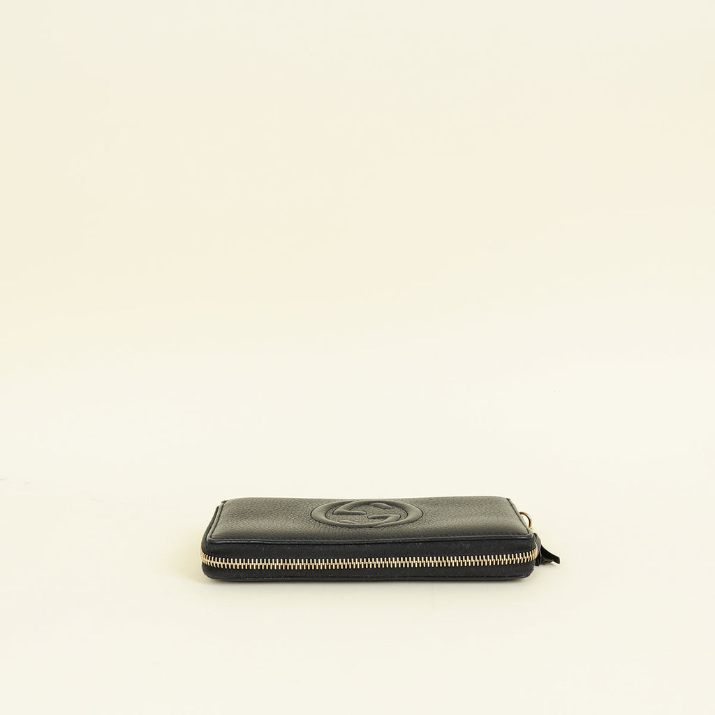 Gucci Black Interlocking G Soho Zip Wallet