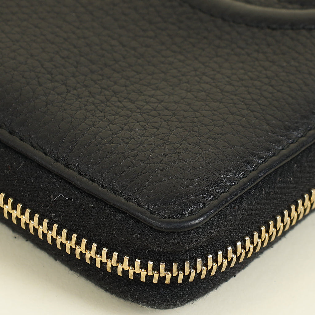 Gucci Black Interlocking G Soho Zip Wallet