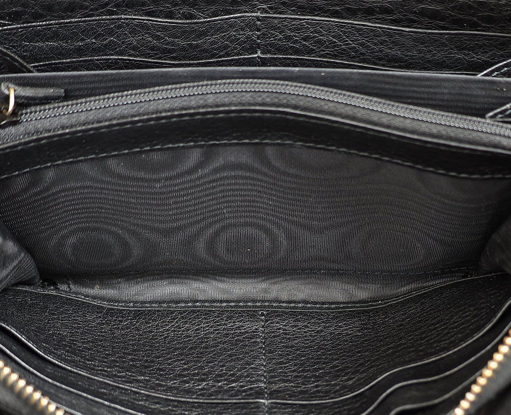 Gucci Black Interlocking G Soho Zip Wallet