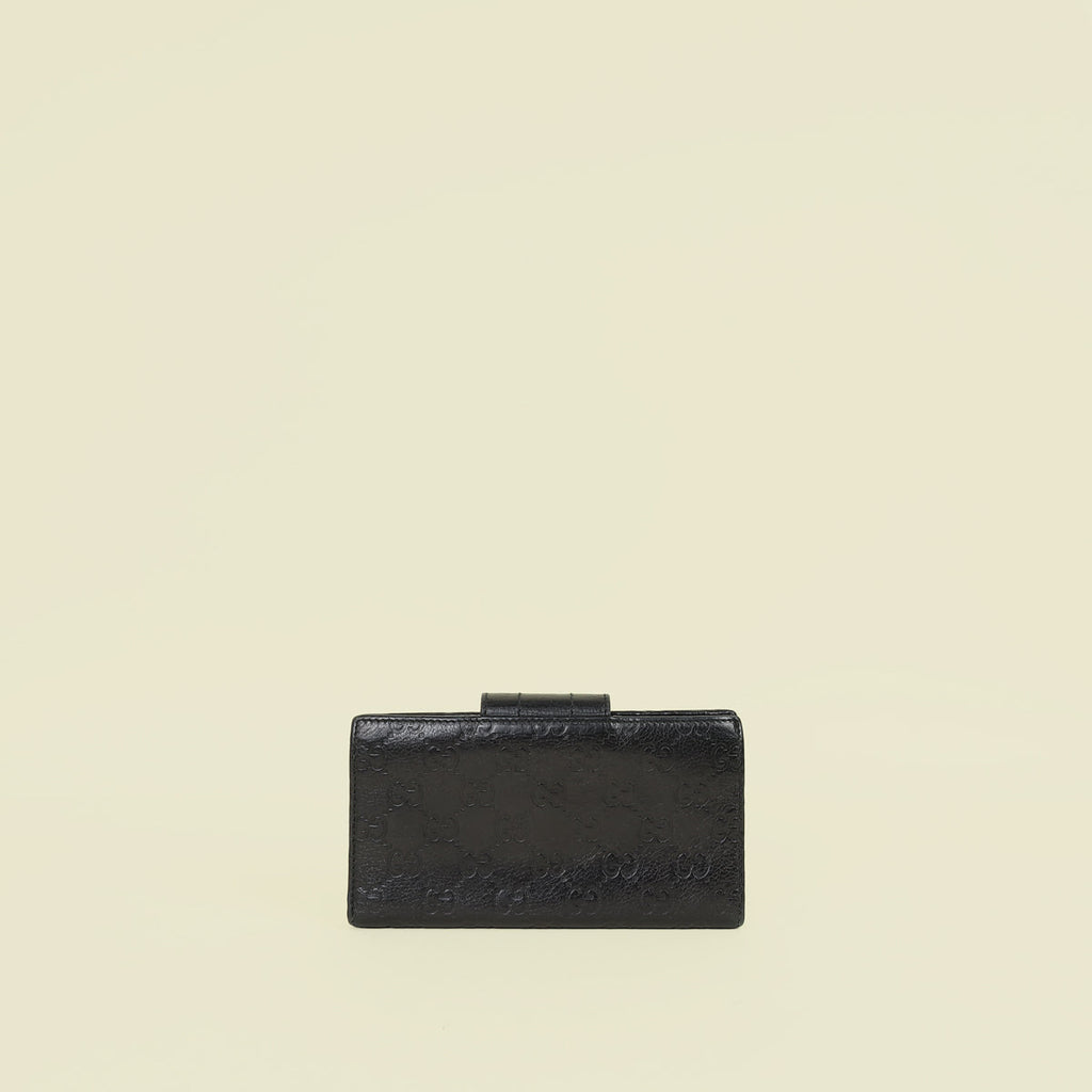 Gucci Black Guccissima French Wallet