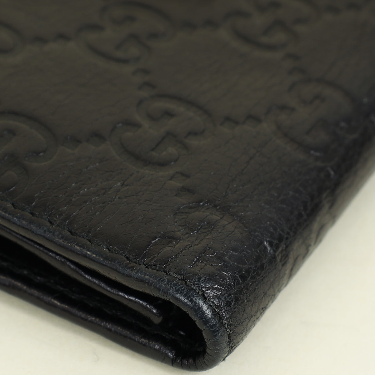 Gucci Black Guccissima French Wallet