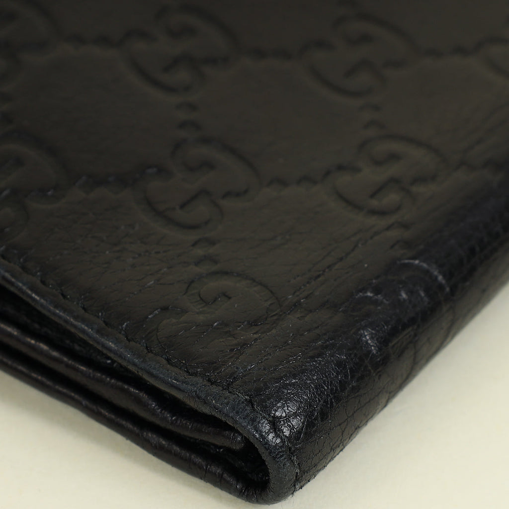 Gucci Black Guccissima French Wallet
