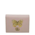 Gucci Pink GG Marmont Butterfly Card Case