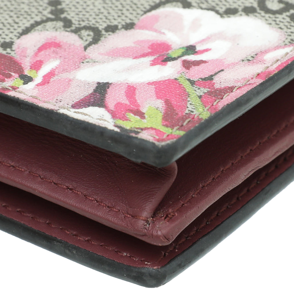 Gucci Bicolor GG Supreme Blooms Card Case Wallet