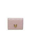 Gucci Pink GG Guccissima Cat Card Case Wallet