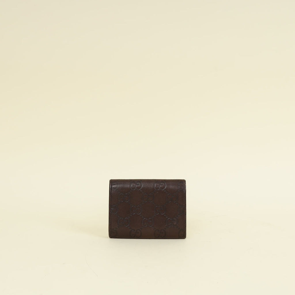 Gucci Brown Guccissima Card Holder