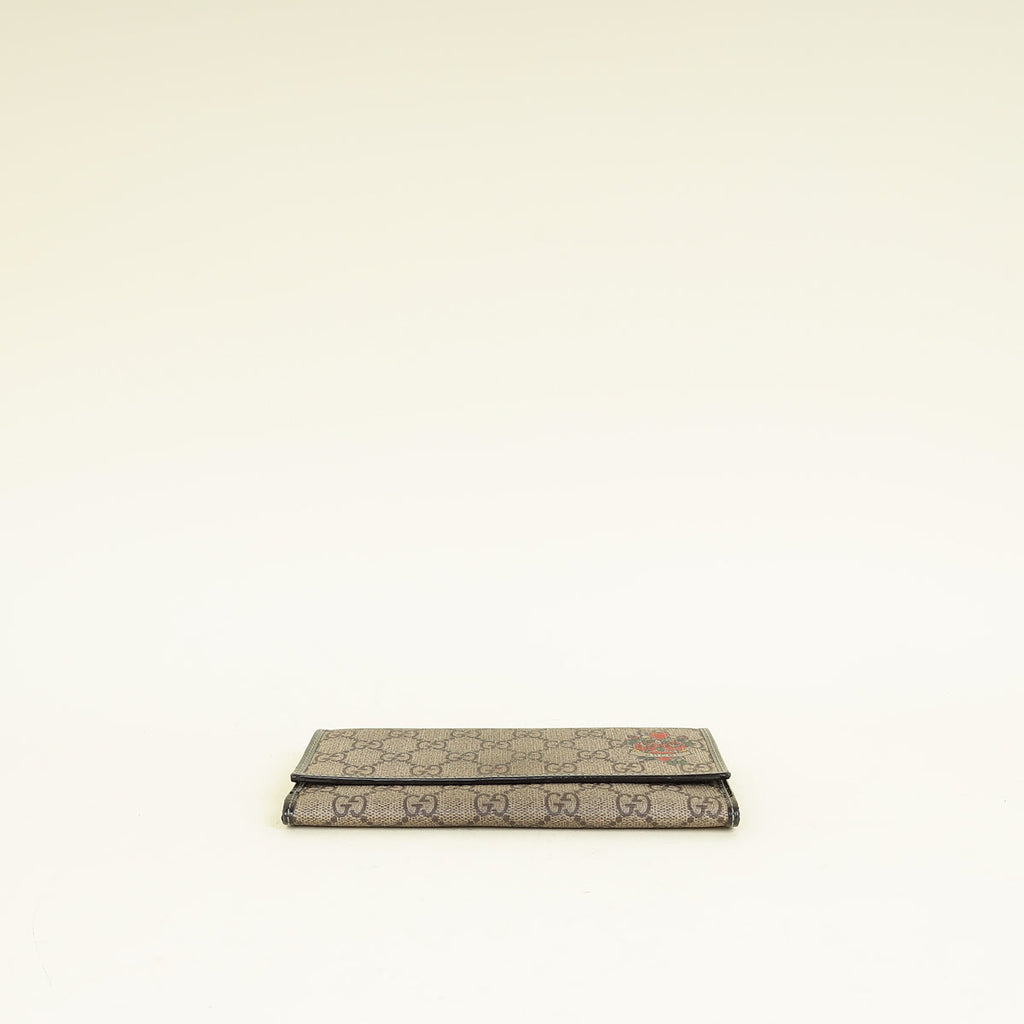 GUCCI Bicolor GG Supreme Continental Wallet