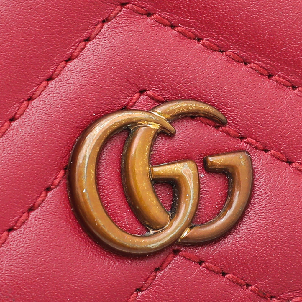 Gucci Red GG Marmont Card Case