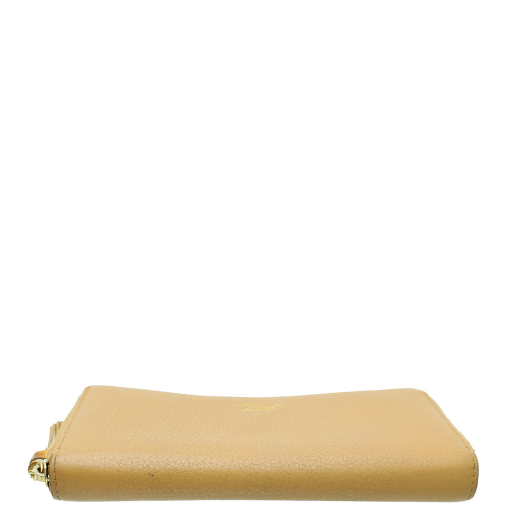 Gucci Nude Bamboo Tassel Zip Around Wallet