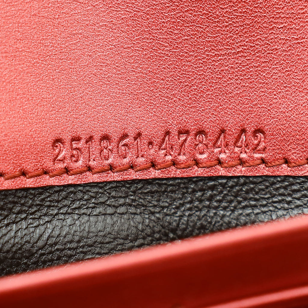Gucci Maroon GG Guccissima Lovely Heart Continental Wallet