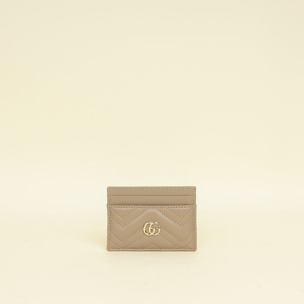 Gucci Taupe GG Marmont Card Case
