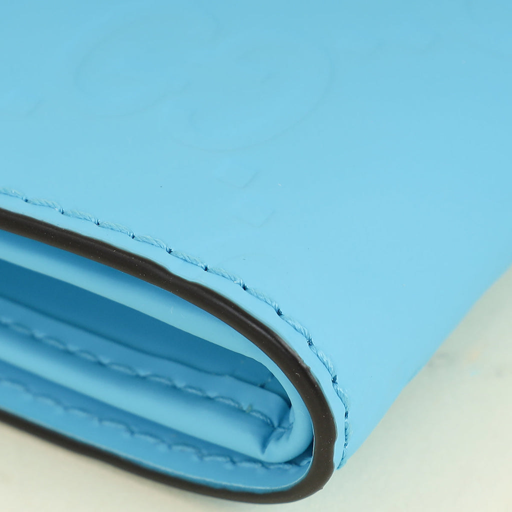 Gucci Neon Blue GG Embossed Rubberized Bi-Fold Wallet