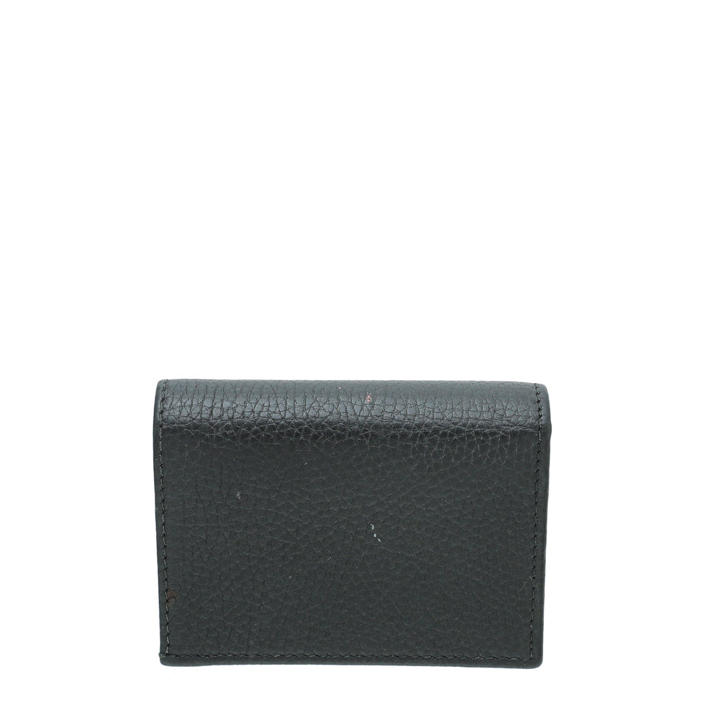 Gucci Black GG Marmont Butterfly Card Case